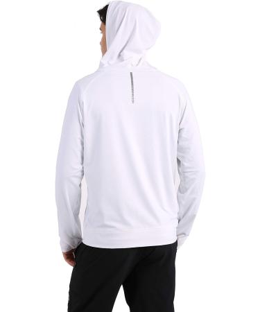 ARECON Men's UPF 50+ Running Stretch Jacket Slim Fit Tracksuit Hoodie Large White - Buy Online on GoSupps.com
