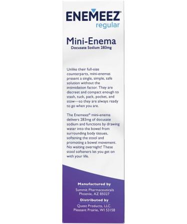 Enemeez Constipation Relief for Adults 0.84 Fl Oz Docusate Sodium Mini Enema for Effective Constipation Relief Docusate Formula 6 Count 0.84 Fl Oz (Pack of 6) - Buy Online on GoSupps.com