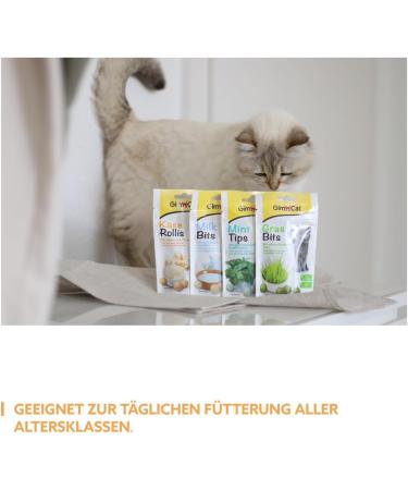 GimCat Cheese Rollis - Grain-Free & Vitamin-Rich Cat Snack with Real Hard Cheese - 8 x 40g Pack - Buy Online on GoSupps.com