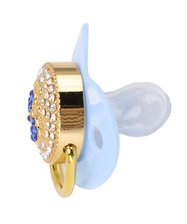Baby pacifier soft-touch-silicone-bling-baby pacifier antistatic pacifier for newborns for 6 to 18 months old babies (m blue)