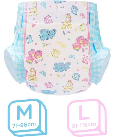 LittleForBig Printed Adult Brief Diapers - ABDL 2 Pack Vintage Baby LL (Blue) | Comfort & Style for Adult Baby Lovers - Buy Online on GoSupps.com