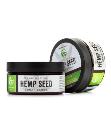 Organic Hemp Seed Sugar Scrub - Absinthe Mist | Face & Body Exfoliator | Hydrating & Purifying | 8 oz - Shop Internationally - Buy Online on GoSupps.com