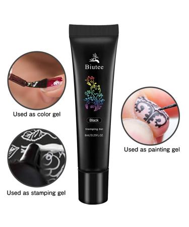 SEISSO Nail Stamping Polish Gel - 8 Colors for Stunning Nail Art | Black Red & Silver | Perfect for Nail Stamping Plate & Stamper (0.25 Fl Oz - Buy Online on GoSupps.com