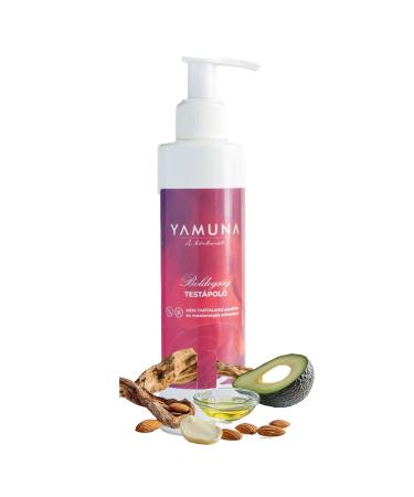 YAMUNA NATURAL BEAUTY Body Lotion. Light texture quickly penetrates moisturizing makes skin supple and soft vegan natural cosmetics for soft and velvety skin.(200ml happiness