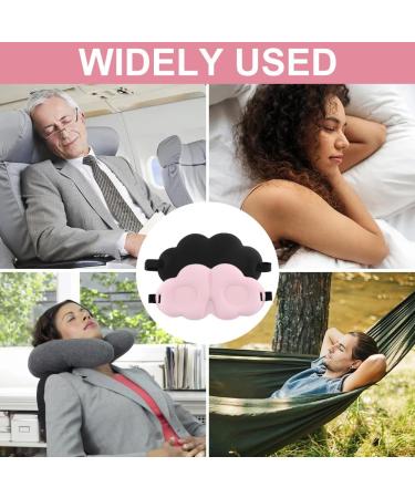 Buy 2 Pcs Memory Foam Sleeping Masks - Portable Cloud Shape Eye Covers Light Blocking Comfortable Gift for Men & Women (Black & Pink - Buy Online on GoSupps.com