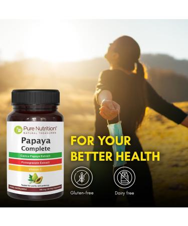 Pure Nutrition Papaya Complete | 120 Caps | Carica Papaya Leaf Extract with Iron, VIT C, VIT A & Folic Acid | Supports Platelet Immunity & Digestion Non-GMO | Gluten-Free 120 Count (Pack of 1) - Buy Online on GoSupps.com