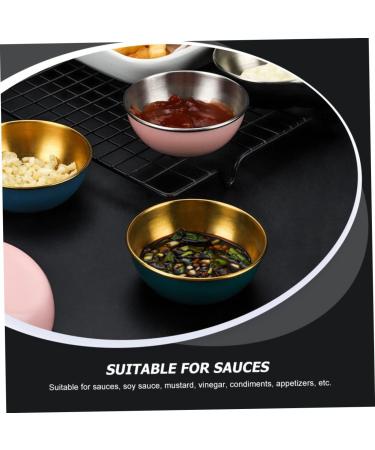 Zerodeko Mini Food Soy Sauce Dish 2pcs Seasoning Dish Soy Sauce Ketchup Stainless Steel Soybean Stainless Steel Bowl Sauce Bowls 8.3X8.3X2.8CM Assorted Color - Buy Online on GoSupps.com