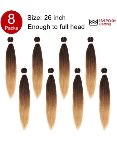 Xtrend 30 Inch Long EZ Braids 8Packs Ombre Pre-Stretched Easy Braiding Hair Extensions for Box Braids Hair Itch Free Hot Water Setting Synthetic Fiber Hair Extensions 1B/30/27# 30 Inch (Pack of 8) 1B3027# - Buy Online on GoSupps.com