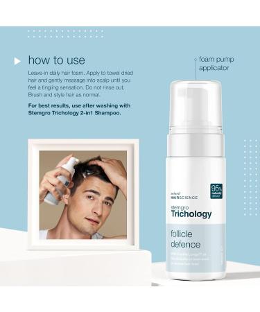 Stemgro Trichology Hair Regrowth Treatment for Men - Follicle Defence Foam 100ml - Hair Loss Treatment for Men with Thinning & Receding Hair - 97% Natural Regrowth Hair Care - Clinically Proven - Buy Online on GoSupps.com