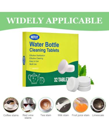 HOTUT Water Bottle Cleaning Tablets 32 Pcs Citric Kettle Descaler Tablets Removes Tough Stains and Odors Reservoir Cleaning Tablets for Cleansing Plastic Bottles Flasks Cafetieres and Teapots - Buy Online on GoSupps.com