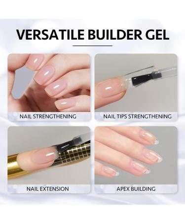 GAOY Clear Builder Gel for Nails 16ml Nail Strengthener in a Bottle Nail Extension Hard Gel Soak Off Long Lasting UV Gel Base Coat Top Coat Needed - Buy Online on GoSupps.com