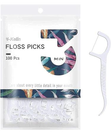 Dental Floss-100 Pcs Dental Floss Toothpick Teeth Stick Tooth Picks Floss Picks Teeth Cleaning (100 Picks) 100 Count (Pack of 1)