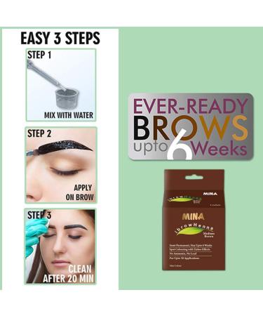 Mina iBrow Hair Color Medium Brown - Natural Spot Coloring Tint Powder | Water & Smudge Proof, No Ammonia or Lead | 100% Gray Coverage - Vegan & Cruelty Free - Buy Online on GoSupps.com
