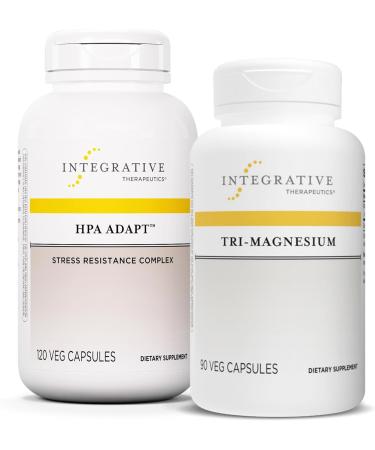 Integrative Therapeutics Bundle with Tri-Magnesium 90 Capsules & HPA Adapt 120 Vegan Capsules - Supports Heart Function & Bone Health* - Support Healthy Stress Response with Ashwagandha*