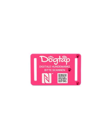 DOGTAP Light Small - The intelligent dog tag with NFC chip 50x30mm Pink