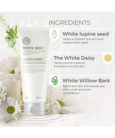 The Face Shop White Seed Peeling Foam Cleanser - Brightening Exfoliant for Radiant Skin | International Shipping Available - Buy Online on GoSupps.com