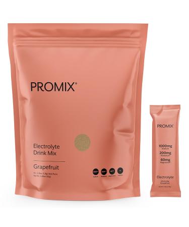 ProMix Nutrition Electrolytes Powder Hydration Packets | Himalayan Pink Salt Magnesium Potassium Vitamin C | Sugar Free - 30 Count Grapefruit