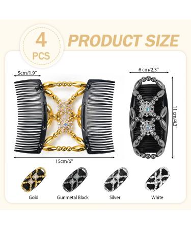 Hekobag Pearls Hair Feasts - 4 Stretchable Combs & Elastic Hair Clips for Women & Girls - Buy Online on GoSupps.com