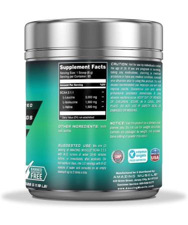 BCAA Amino Supplement | 2:1:1 Branched Chain Amino Acids | Non-GMO Gluten-Free | 1.1 lb | Made in USA - Buy Online on GoSupps.com