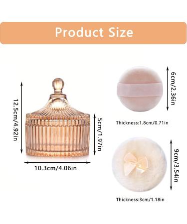 Ensemble 3 Pi ces Bo tes Poudre En Verre Bo tes Poudre pour Le Corps Bo te Talc pour B b Avec Houppette pour B b s Cadeau Id al pour Les Femmes(Sans Poudre) - Buy Online on GoSupps.com