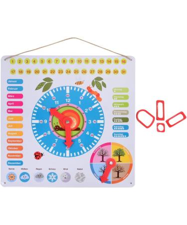 ewtshop Colorful Learning Clock - Metal Educational Board for Date Time & Seasons | Fun & Simple Learning Tool - Buy Online on GoSupps.com