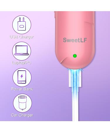 SWEETLF Hair Clippers Silent Cordless Hair Trimmer Mini Hair Cutting Kit with 3 Guide Combs Portable & USB Rechargeable Haircut Clippers for Men Women Kids (Milky White) (Pink) - Buy Online on GoSupps.com