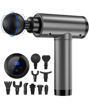 Massage Gun for Athletes, 10 Head 30 Speed Portable Body Muscle Massage Gun Deep Tissue Percussion Massager
