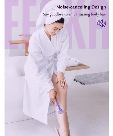 EESKA Bikini Trimmer for Women - 2-in-1 Electric Lady Clipper for Painless Hair Removal - Rechargeable IPX7 Waterproof Shaver - Purple - Buy Online on GoSupps.com