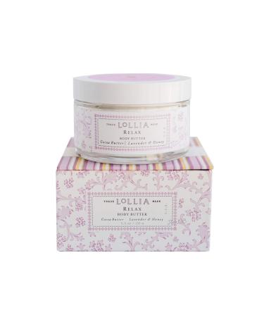 Lollia Body Butter | Nourishing Body Moisturizer | Hydrating and Smooth | Finest Ingredients Including Shea Butter & Cocoa Butter | 5.5 oz / 155 g Relax