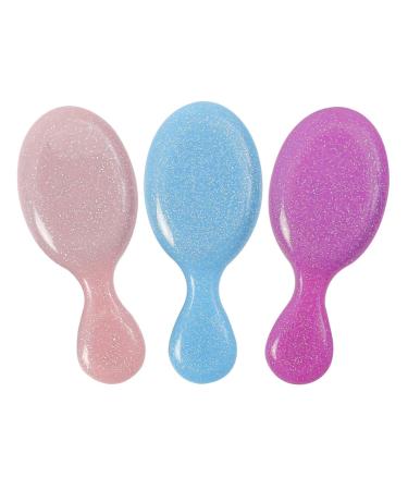 3Pcs Toddler Travel Detangling Hair Brushes - Best Valentine's Day Gift for Women - Small Wet Brush for Baby Kids - Pocket Size Curly Hair Tangle Brush - Pink, Blue, Purple - Buy Online on GoSupps.com