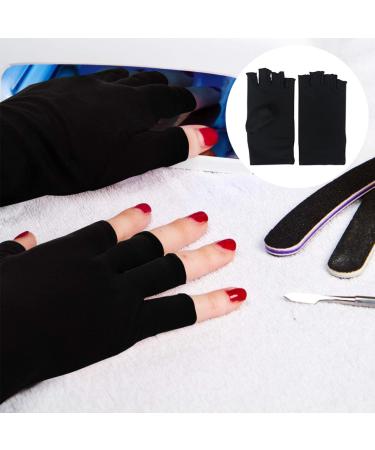 Nail Dryer Anti UV Protection Gloves Led Lamp Radiation UV Shield Fingerless Gloves Nail Art Dryer Tools for Salon Home 1 Pair Black Nail Gloves - Buy Online on GoSupps.com