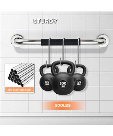 qazaa Grab Bars for Shower 2 Pack 16 Inch Anti-Slip Shower Handle with Rubber Grip Handicap Grab Bars for Elderly for Wall Easy Install - Buy Online on GoSupps.com