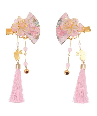 FRCOLOR 2Pcs Japanese Tassel Kimono Flower Hairpins - Traditional Duckbill Hair Barrettes for Women & Girls - Buy Online on GoSupps.com
