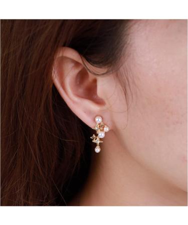 Vintage Pearl Star Earrings - Rhinestone & Crystal Drop Jewelry for Women - Buy Online on GoSupps.com