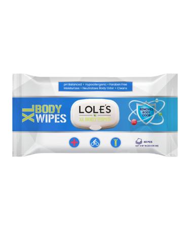 LOLE'S XL Body Wipes - Cleansing Hydrating & Rinse Free - Extra Large Soft & Wet Body Wipes for Adults Daily Use & Immobile - No Harsh Chemicals Parabens Free 48 count (Pack of 1)