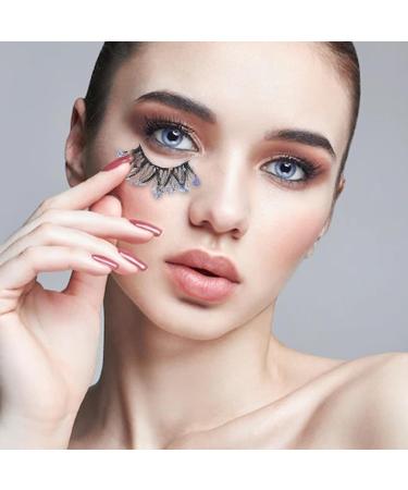 Buy NICENEEDED 4 Pairs Glitter & Colored False Eyelashes - Dramatic Faux Mink Strip Lashes for Cosplay Parties & Festivals - Buy Online on GoSupps.com