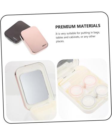 PartyKindom Colored Contact Lenses Organizer - 2 Sets Portable Plastic Case & Mirror Film for Travel - Buy Online on GoSupps.com