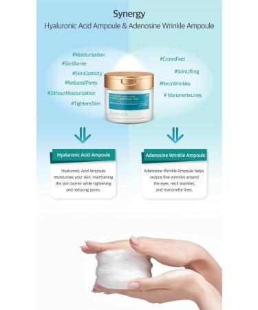 Hyaluronic Acid 3000 Wrinkle Ampoule Toner Pads with 8 types of Hyaluronic Acids and Adenosine for Clearer Skin Pore Tightening Moisturizing Anti-Wrinkle - Pad Tweezer Included - 60ct 60 Count (Pack of 1) - Buy Online on GoSupps.com