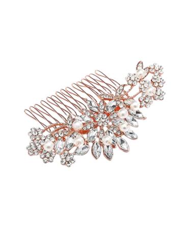 FRCOLOR 1pc Pearl Bridal Headdress Crystal Wedding Hair Comb Rhinestone Headpiece Crystal Hair Comb Bridal Headband Hen Tiara Bridal Hair Accessories Bride Old Fashioned Silver Crystal