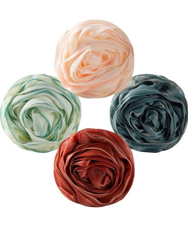 4pcs Rose Bath Ball Body Sponges for Shower Bath Ball for Women Bath Stuff Reusable Loofah Shower Loofah for Women Exfoliating Sponge Shower Ball Shower Sponge Travel Loofah