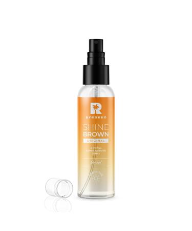 BYROKKO Shine Brown Two-Phase Super Tanning Spray (100 ml) Deep Tan Accelerator Spray with Natural Oils and Hyaluronic Acid Effective in Sunbeds & Outdoor Sun with warm and sunny Mango Scent