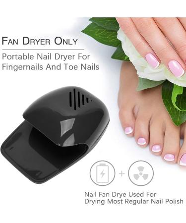 Portable Nail Dryer - Quick Cooling Fan for Fast Nail Polish Drying (Black) - Ideal for Home and Salon Use - Buy Online on GoSupps.com