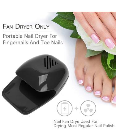 Nail Polish Blower & Fan Dryer - Professional Nail Salon Tool for Home & Travel (Black) - Buy Online on GoSupps.com
