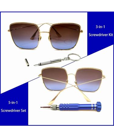 Dewedrt 5 in 1 Mini Screwdriver Glasses Screwdriver Magnetic Screwdriver Set for Watches Blue - Buy Online on GoSupps.com