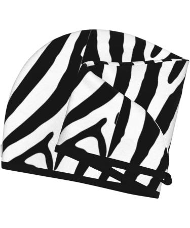 Quick-Dry Zebra Hair Towel Wrap - Buttoned Turban for Effortless Hair Drying | International Shipping - Buy Online on GoSupps.com