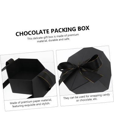 GOOHOCHY 1pc Box Hexagonal Box Chocolate Infant Wedding Present Boxes Romantic Bow Tie Bridesmaid 24X21X11CM Black - Buy Online on GoSupps.com