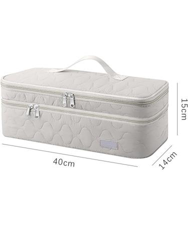 YOXIER Dual Zipper Hair Tool Pouch Travel-friendly Dryer Holder Bag Layer Curling Iron Storage with Closure for Home Beige - Buy Online on GoSupps.com