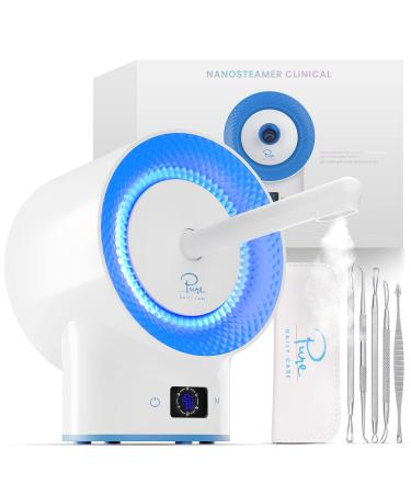 NanoSteamer Clinical - 10-in-1 Smart Steam Dermatologist Grade Ionic Facial Steamer with 2 Multi-Position Steam Nozzles - Digital LCD Screen - Extraction Set - 6 Pre-Programmed Professional Modes - Buy Online on GoSupps.com