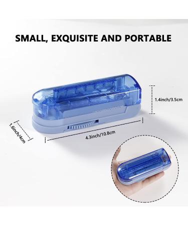 Pill Cutter - 2 PCS Pill Splitter for Small & Large Pills with Safety Blade Guard - Blue Medicine Slicer for Cleanly Cutting Medication and Vitamins - Buy Online on GoSupps.com