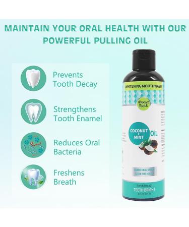 WAWJ Coconut Oil Mouthwash for Teeth with Tongue Scraper Teeth Total Care Mouthwash Natural Mouth Cleaning for Fresh Breath Healthy Teeth - Buy Online on GoSupps.com